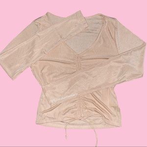 Nude Cropped Long Sleeve